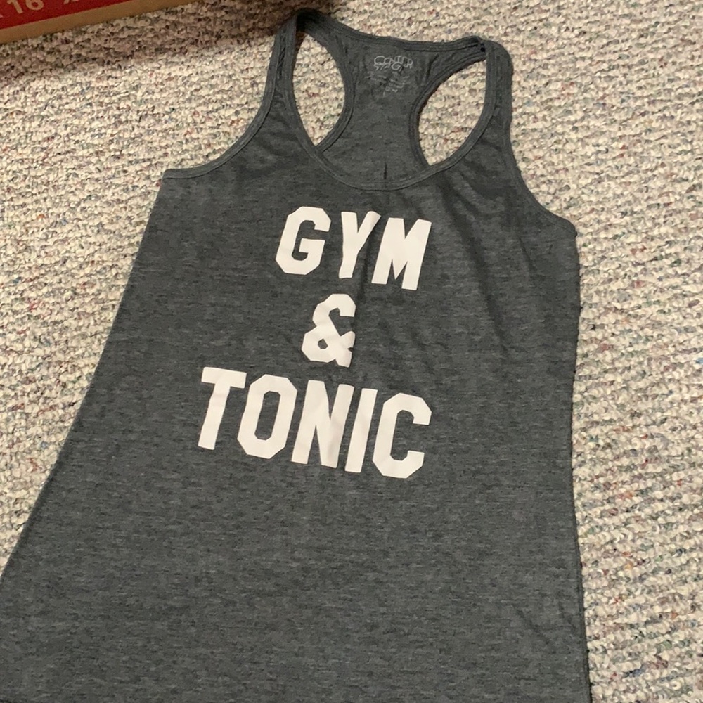 ❌LAST CHANCE❌ Grey racerback gym & tonic workout tank top